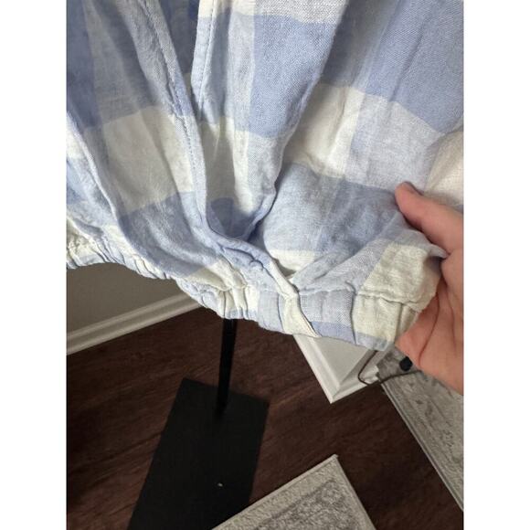 Madewell Linen-Blend Michele Bubble Top in Gingham Check - Picture 6 of 7